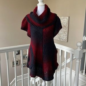 Cowl-neck tunic sweater